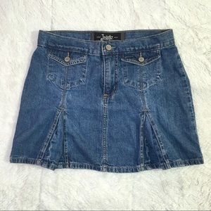 90s Y2K Vintage Jalate High Waisted Denim Mini Skirt Pleated S